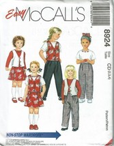 McCalls Sewing Pattern 8924 Lined Vest Top Pants Skort Girls Size 2-4 - £7.76 GBP