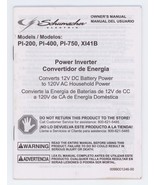 SCHUMACHER ELECTRIC POWER INVERTER MANUAL, ENG/SPAN, MODELS PI-200, 400, 750, X1