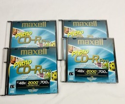 (4pcs.) MAXELL Photo CD-R pro Triple Coated Scratch Resistant, Up To 2000 Photos - $8.97