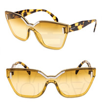 PRADA 16T HIDE PR16TS Medium Havana Translucent Gradient Shield Sunglasses Women - £149.43 GBP