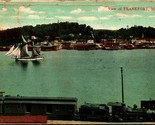 Treno E Nave a Vela Vista Di Frankfort Michigan Mi 1907 Udb Cartolina - $15.31