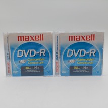 2 PACK Maxell DVD-R Camcorder Video Disc 30 Minutes 1.4 GB New Mini DVD Record - £9.68 GBP