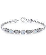 Sterling Silver 1.25 Carats Oval Shape Lab Created Opal Bracelet - $2,193.20 MXN