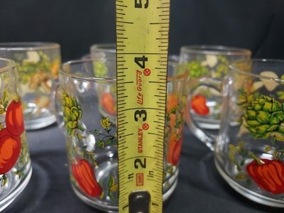 Mid Century Modern Spice of Life Mushroom Vegetable Garden Set Of 6 Glasses Item image 5