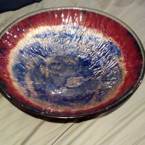 13.5 Iredecent Glass Credenza Bowl - $18.69