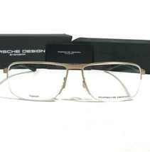 Porsche Design Eyeglasses Frames P8317 B Black Gold Square Half Rim 56-14-140 - £66.93 GBP