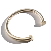 cuff bracelet brushed champagne gold with cream faceted shimmery jewels fashion - £7.08 GBP