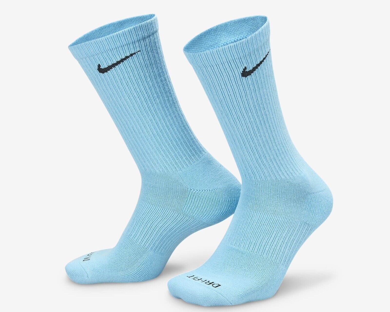 2 PAIR NIKE EVERYDAY PLUS Performance Crew DRI-FIT Socks BLUE WOMENS SIZ... - $23.21