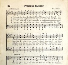 1894 Sheet Music Previous Saviour Jesus Religious Victorian Hymns 7.75 X 5&quot; - £11.31 GBP