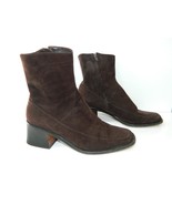 Jil Sander Boots Brown Suede Chunky Heel 36 - $38.95