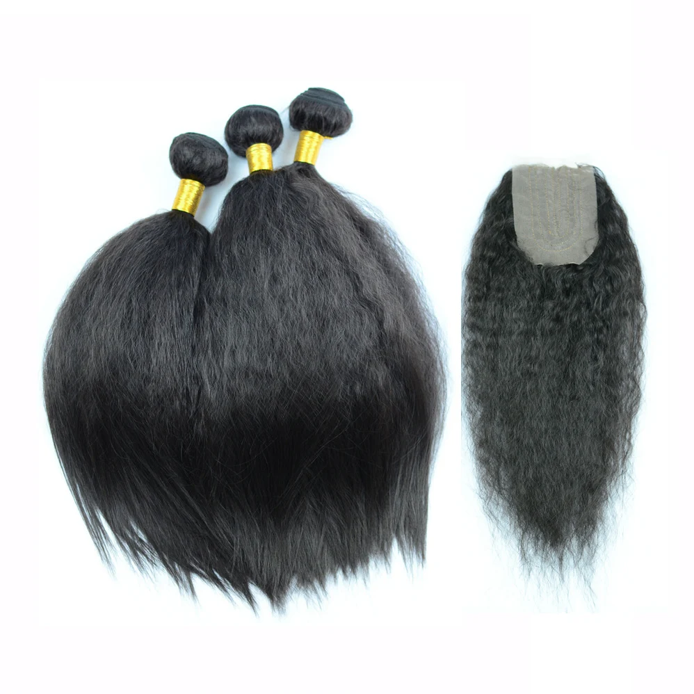 Adorable Big Yaki Natural Black Color Hair Weave 10-26 Inches Available Naked - £15.66 GBP+