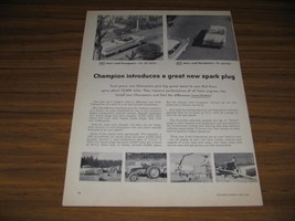 1956 Print Ad Champion Spark Plugs Ford Cars, Tractors, Trucks - $10.54