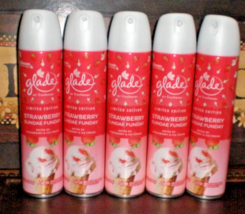 (5) Glade Strawberry Fundae Sunday Scent Air Freshener Room Spray 8.3 Oz Each - £19.28 GBP