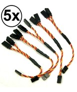 5Pcs 6in RC Servo Y-Harness Extension Twisted Wire For Futaba JR Spektrum - £12.81 GBP