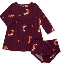 Wonder Nation Baby Girls Knit Play Dress W Diaper Cover 24 Months Fox Print - €10,52 EUR
