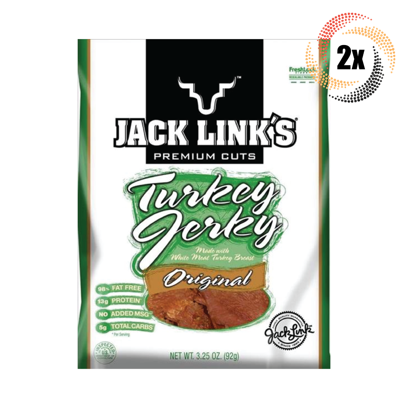 2x Packs Jack Links Premium Cuts Original Turkey Jerky 3.25oz Fast Shipping! - £17.26 GBP