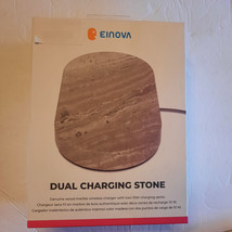 Einova 10W Dual Wireless Qi Charging Pad - Wood Marble - £35.83 GBP