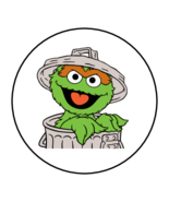 30 Oscar the Grouch Envelope Seals Labels Stickers 1.5&quot; Round favors gif... - $149.06 MXN