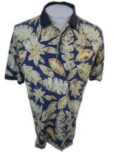 Splatt vintage 1990s Men Shirt POLO pit to pit 23 Hawaiian floral cotton... - £19.38 GBP