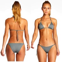 Vitamin A Swim Sea Green Elle Adjustable Tie Side Cheeky Bikini Bottom (6/S) - £62.48 GBP