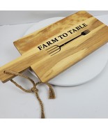 Vintage Farmhouse Wood Footed Cutting Board Trivet 19x8x2 Inch Farm To T... - $26.00