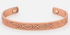 PURE COPPER MAGNETIC CHRISTIAN SYMBOL BRACELET &amp; RING SET jewelry health... - $13.59