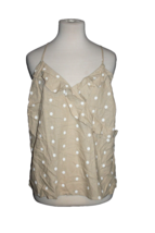 Old Navy Spaghetti Strap Lightweight Polka Dot Beige Top Blouse Size Large L NEW - £14.35 GBP