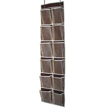 Heavy Duty Organizer For Narrow Door With 12 Mesh Pockets (Brown) - £20.71 GBP