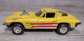 Vintage Tootsie Toy 1963 Chevy Corvette Yellow w/ Red Stripes *HEAVY WEAR* - £3.54 GBP