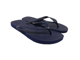 Havaianas Men&#39;s Black Top Flip-Flop Sandals Navy Blue Size 11/12M - £14.19 GBP