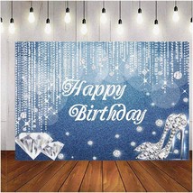 Sparkling Sapphire Celebration Backdrop: Glamorous Denim Diamonds, Glitt... - $46.52