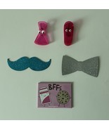 Lot 5 Magnets David &amp; Goliath BFFs Milk Cookies Glitter Mustache - $149.76 MXN