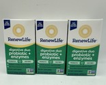 Lot of 3 Renew Life Digestive Duo Probiotic Plus Enzymes 30 Eac Tablets ... - $25.99