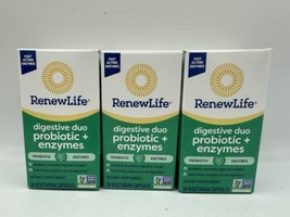 Lot of 3 Renew Life Digestive Duo Probiotic Plus Enzymes 30 Eac Tablets ... - £20.35 GBP