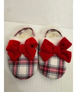 Janie and Jack Kids Toddler Girls Plaid Slippers Christmas Faux Fur Size 5 - $34.19 CAD