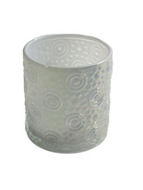 Greenbrier’s WhiteMetallic Embossed Glass Candle Holder Vase Decor 2.9 In T - $12.52