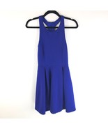 LuLus Skater Dress A Line Open Back Sleeveless Stretch Blue Size S - £11.44 GBP