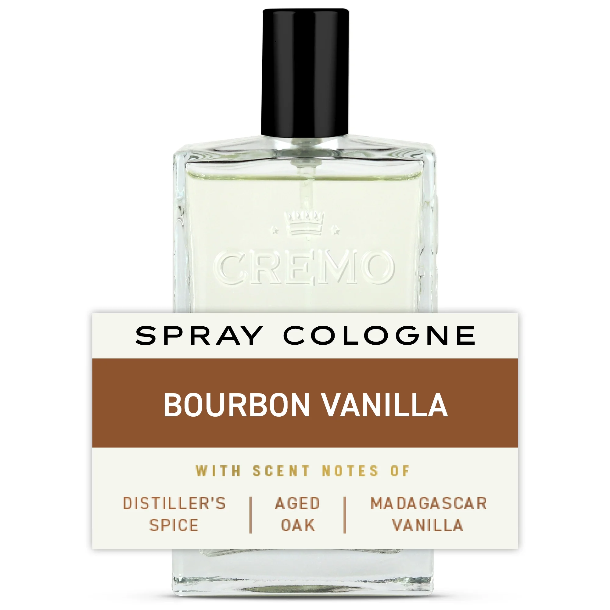 Cremo Mens Cologne Spray, Bourbon Vanilla Scent, 3.4 oz Full Size
