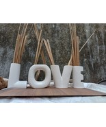 Ceramic White Vases Set Of 4 Pcs Love Sign Table Decoration Christmas Fo... - $117.90