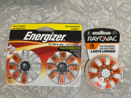 Energizer AZ13DP-16  EZ Turn &amp; Lock #13 Hearing Aid Batteries Pack + Rayovac 8pk - £15.39 GBP