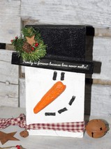 Reclaimed Wood Primitive Winter snowman - £11.98 GBP