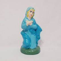 Nativity Mother Mary Christmas Hand Painted Ceramic 4&quot; Blue  - £14.88 GBP
