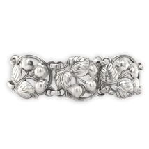 Sterling Kalo Cherries Link Bracelet Handwrought by Bjarne Axness (#J6841) - $720.11 CAD