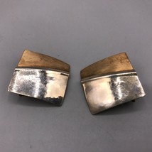 Vintage 14k Gold Filled Copper Hammered Metal Screw On Earrings Mid Century - £41.35 GBP