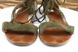 Madewell Sz 8 M Green Strappy Leather Women Sandals - £15.73 GBP