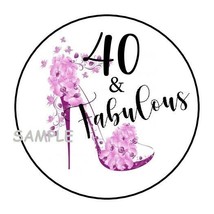 (30) 40 &amp; Fabulous Envelope Seals Labels Stickers 1.5&quot; Round 40TH Birthday - £5.98 GBP