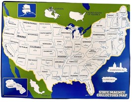 State Magnet Magnetic Metal Collectors Map Board - $48.99