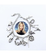 BUFFY THE VAMPIRE SLAYER Silver ☆ CHARM BRACELET ♡ TV Vintage 90s ☆ BTVS... - $273.21 MXN