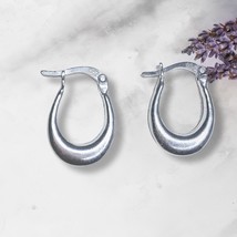 WHITE GOLD Finish 925 Solid Sterling Silver Small Hoops Earrings - £19.90 GBP