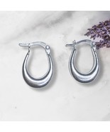 WHITE GOLD Finish 925 Solid Sterling Silver Small Hoops Earrings - $24.75